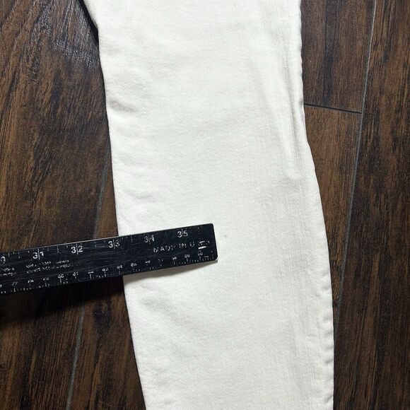 Mother Skinny Jeans Womens 28 The Looker Ankle Step Fray Cream Puffs Raw Hem - Picture 12 of 15